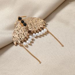 Broches Muylinda métal papillon broche simulé perles gland insectes et épingles Collection écharpe pince broche fête casual bijoux