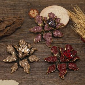 Broches muylinda rood kristal vol rhinstone groot voor vrouwen vintage bloemenbroche pins meisjes mode jeierly bruiloft cadeau