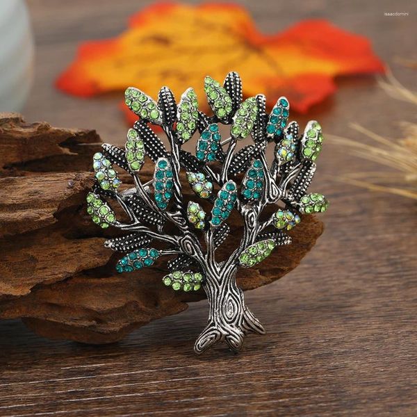 Broches Muylinda arbres grande plante broche broche strass avec perles pour femmes hommes unisexe ami cadeau vêtements bijoux accessoires