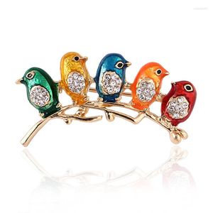 Broches muylinda vintage vogels strass booch schattige dieren email pin vrouwen banket pins kleding sieraden voor