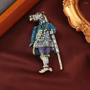 Broches Muylinda Vintage Horse Knight Broche Rhinestone Animal Suit Pin For Women Clothing Gift Vrienden