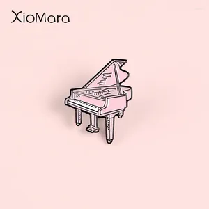 Broches mijn favoriete roze piano email Pin The Sound of Music Art Jeans Shirt Badge Accessories Rapel Pins voor pianistische vrienden