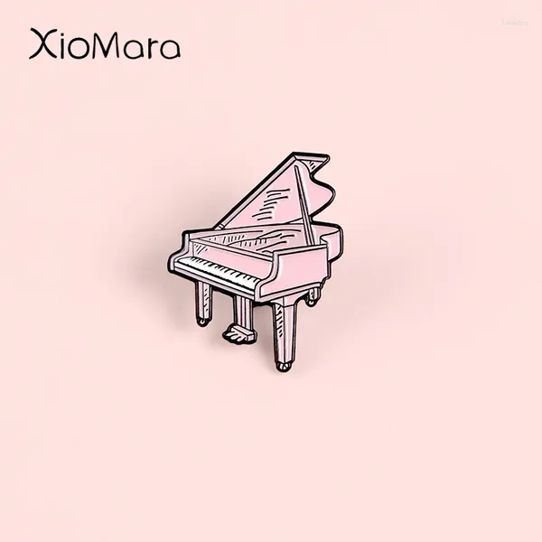 Broches mon émail de piano rose préféré épingle le son de la musique art jean accessoires de chemise accessoires épingles à revers pour amis pianistes