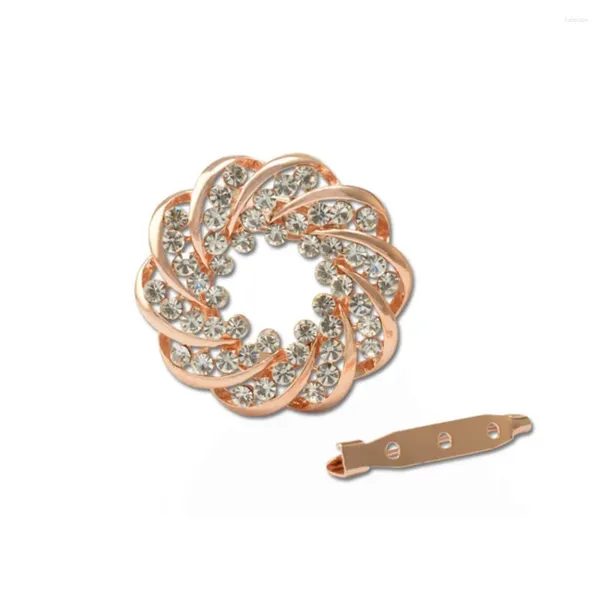 Broches mzc 2024 broche de flores rosa para mujer femme broches mujer vestido femininos pases de hijab rhinestone acrílico