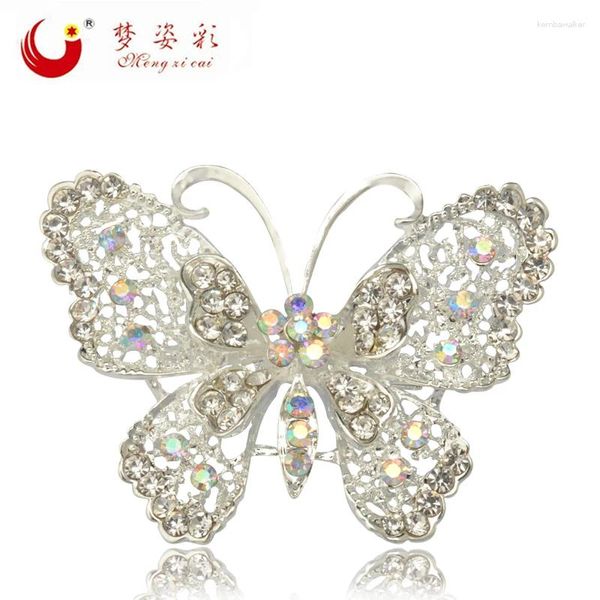 Broches MZC Bling Crystal Broch Broch Broch White Brooch Robe de mariée Hijab Broach luxueux allemand Mariage Boutonniere