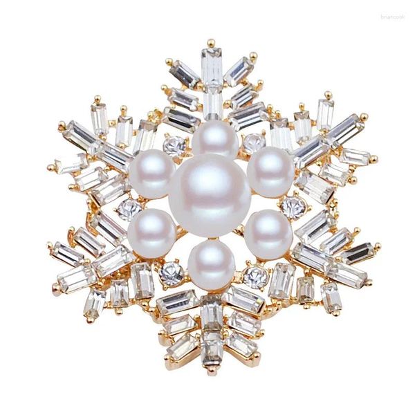 Broches N591 Cornités de luxe Pin de pull de perle de perle de Noël