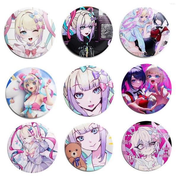 Broches Girl necesitado Game de sobredosis Kangel Insignia de anime Botón suave Pon decoración Broche Joyería Decoración 58 mm