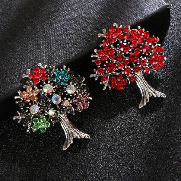 Broches Design de Niche créatif plante arbre broche luxe strass broches dames bijoux fête Occasion Corsage sac Badge