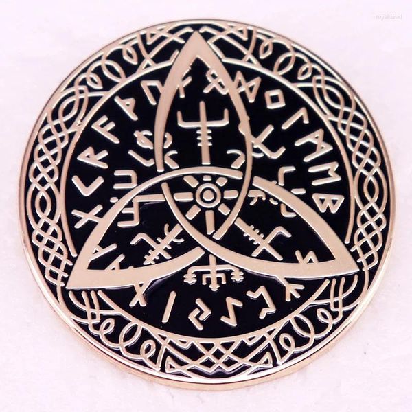 Broches nordique Viking Rune en émail, broche à bouton avec nœud celtique, Badge, bijoux cadeau