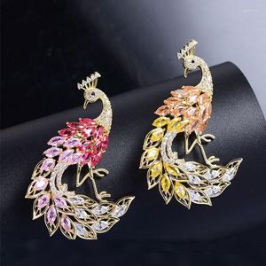 Broches OKILY délicate Phoenix Broche Broche coloré Zircon oiseau pour les femmes saint valentin cadeau broches Broche femme bijoux