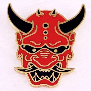 Broches Oni masque épinglette diable japonais métal Badge broche