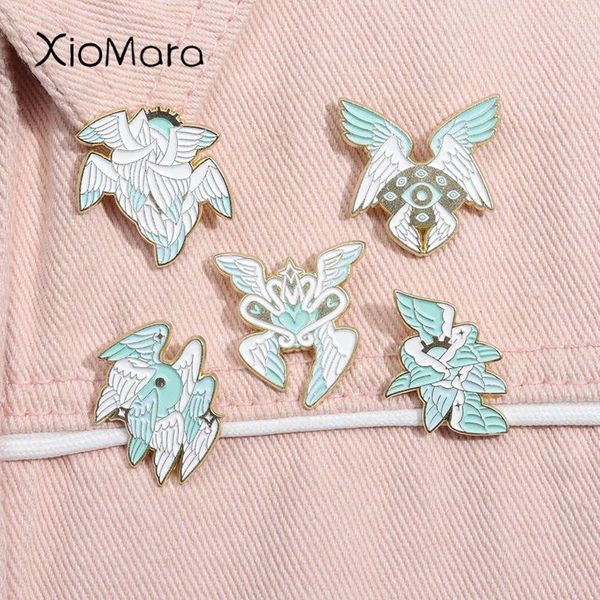 Broches Ophanim trono Ángel esmalte Pin fresco estético bíblicamente preciso broche solapa mochila insignia joyería regalo para amigos