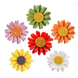 Broches paquet de 6 couleurs en alliage peint petite fleur de marguerite élégante exquise broche de tournesol broches pour femmes décoration de vêtements