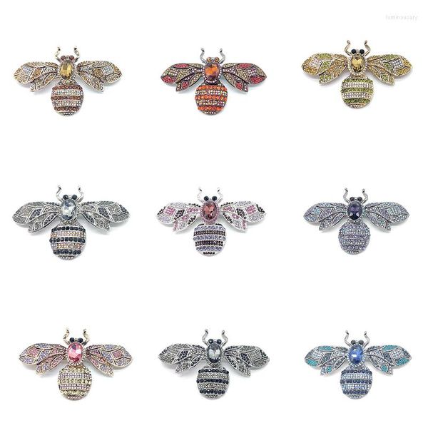 Broches PD broche 2023 moyen multicolore verre Zircon Animal abeille vêtements accessoires vente en gros bijoux
