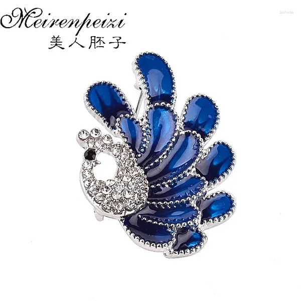 Broches peacock broches de plumes bleues mode vintage bijoux bijoux ramiseur revers pour les femmes cadeaux de Noël filles