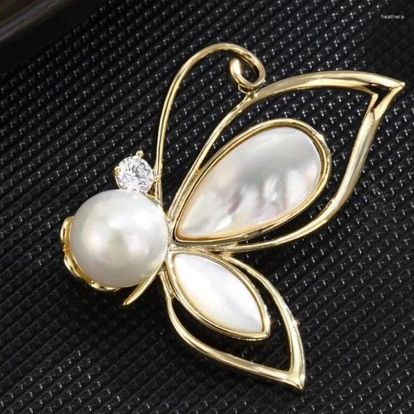 Broches perle papillon broche broche femmes insecte Vintage fête de mariage bijoux vêtements Badge cadeaux pour