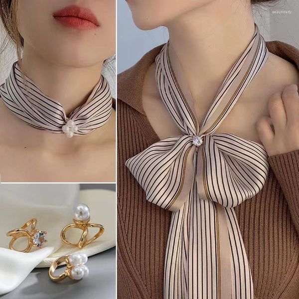 Broches perle strass écharpe fermoir mode femme broche accessoire châle anneau sécurisé