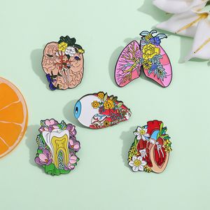 Broches Pin para Mujeres Hombres Flor De Cráneo Órgano Colorido Corazón Insignia Divertida Y Alfileres Para Ropa Bolsas Decoración Lindo Esmalte Joyería De Metal Regalo Para Amigos Al Por Mayor