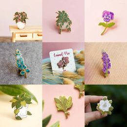 Broches roze prinses Philodendron Hoya Splash Plant Email Pins huisplant badges eucalyptus geschenken voor bloemen minnaar