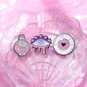 Broches Pink Punk Series Émous sur émail Halloween Magic Potion Flower Love Oey Blobe sac à dos Badges de revers Bijoux Gift Wholesale