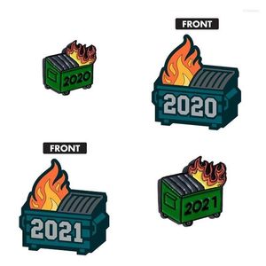 Broches Pins / 2023 Dumpster Fire Soft Enamel Pin Lapel Worst Year Ever Not My President Garbage Person GiftPins Kirk22