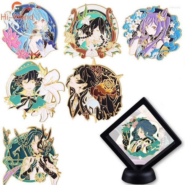 Broches Broches Anime Genshin Impact Broche Wendi Keqing Métal Badge Bouton Cosplay Collection Médaille Pendentif Costume GiftPins Kirk22