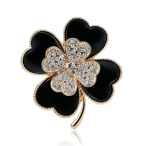 Broches Doluo feuille porte-bonheur strass broche cristal botanique fleur ornements bijoux à bricoler soi-même pour femme accessoires