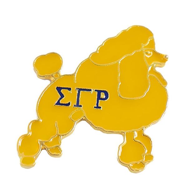 Broches broches mode lettre grecque société SIGMA GAMMA RHO sororité symbole caniche forme émail métal broche personnalisable