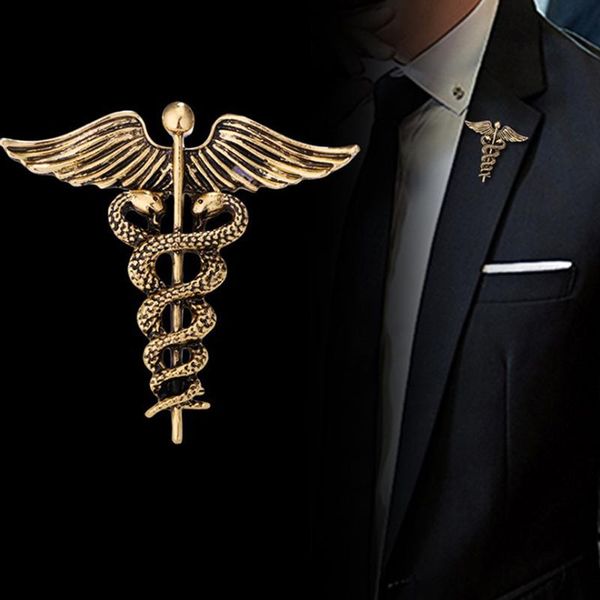 Broches Pins Moda Retro Ángel Hombres Insignia Broche Serpiente Solapa Medalla Mujer Camisa Collar Ropa Accesorios