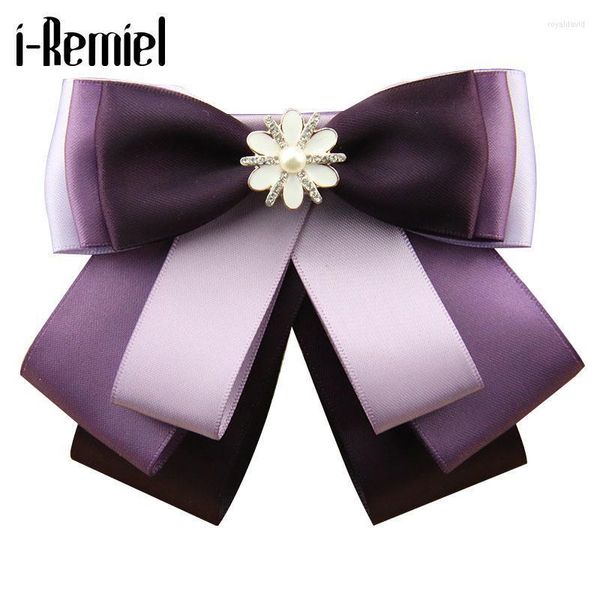 Broches Pins I-Remiel Travail Robe Ruban Noeud Papillon Broche Banque Agents De Bord Noeud Papillon Et Costume Femme Col Chemise Accessoires Roya22