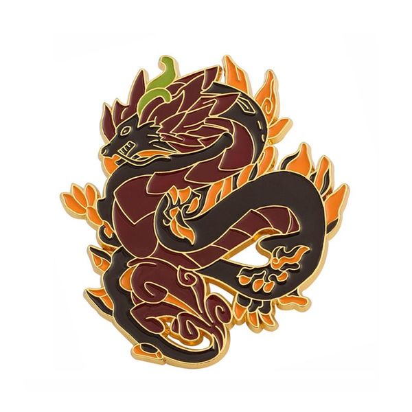 Broches Broches PF1384 Dragon Noir Cool Stuff Métal Émail Badges Vêtements Revers Décoration Bijoux Sac À Dos Accessoires Cadeaux Pour Hommes