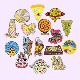 Broches pinnen pizza email pin duivel hand ufo planeet Halloween rugzakken rapel grappige gotische metalen badge sieraden cadeau voor vriendenspins