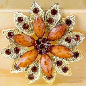 Broches Pins RONGQING 6 6 cm Vintage Grande Fleur Circulaire Strass Broche Bouquet De Mariage Bijoux Pour Femmes