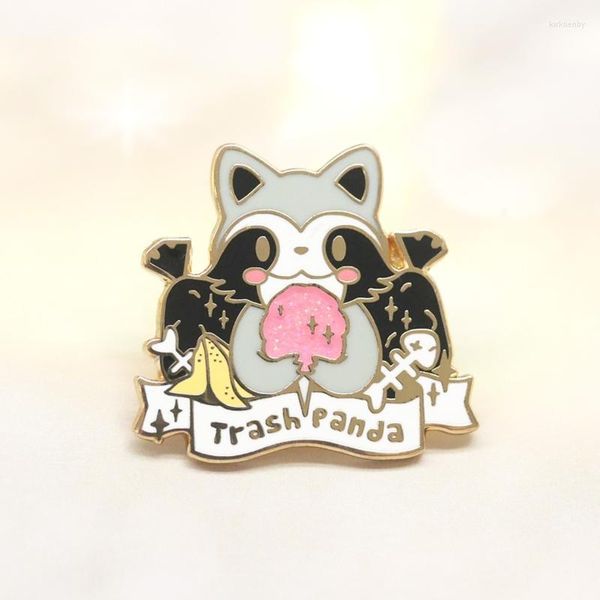 Broches Broches Poubelle Panda Émail Broche Mignon Dessin Animé Animal Protection Broche En Métal Recueillir Badge Kawaii AccessoiresPins Kirk22