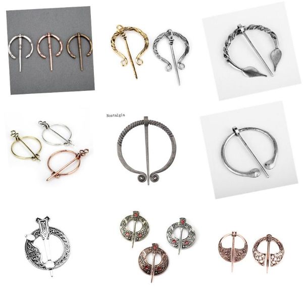 Broschen Pins Wikinger Brosche Gewandnadel Mittelalter Verschluss Schmuck Antik Twists Geknotete Fibel Penannular CollectionPins