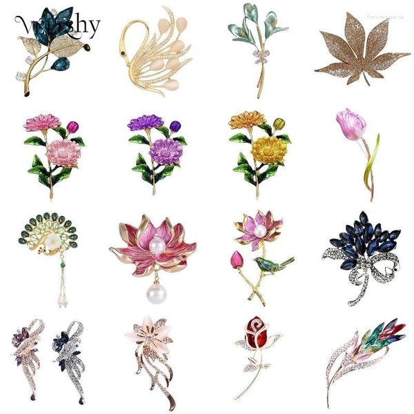 Broches planes fleur émail broche rétro marguerite tulip bouquet panier cloche orchidée rose revers épingles de mariage bijoux de mariage