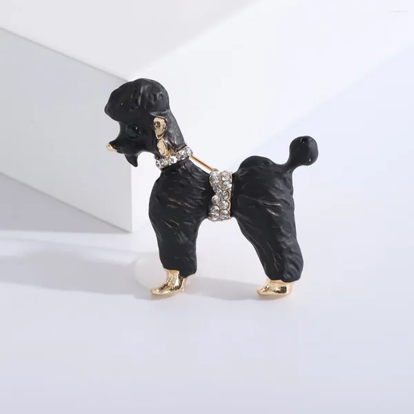 Broches caniche chien femmes unisexe 2 couleurs émail mignon Animal fête vêtements de sport costume manteau sac accessoires broches bijoux cadeaux