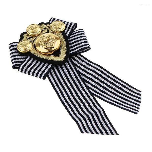 Broches Bowknot Bowknot Brooch Tissu noix de nœud papillon Men de l'école britannique Badge noire Stripe