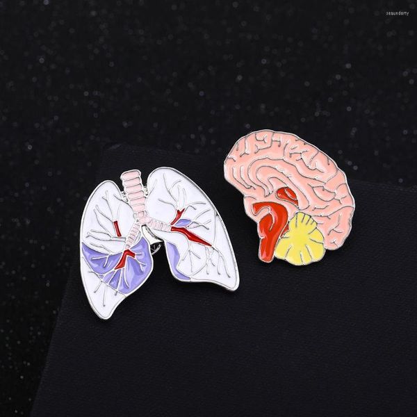 Broches Punk pulmones cerebro cabeza órgano pines para médicos y enfermeras estudiantes mochila Jeans bolsa Sui insignia regalo