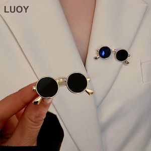 Broches Style Punk Mini lunettes de soleil Vintage lunettes en métal en forme d'épingles femmes hommes accessoires de vêtements de fête