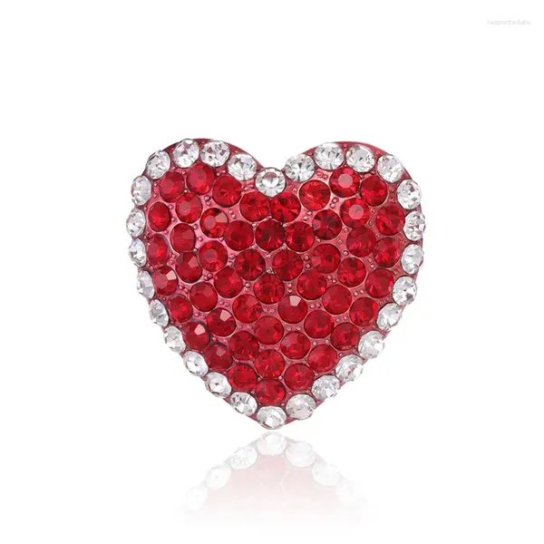 Broches coeur rouge pour les femmes en cristal en strass de luxe Badge badge à épingle à épingle accessoires sac à dos