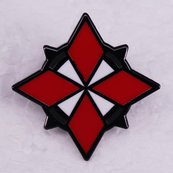 Broches Resident-Evil-Umbrella Corporation Logo Esmalte Pin Película Juego Insignia de metal