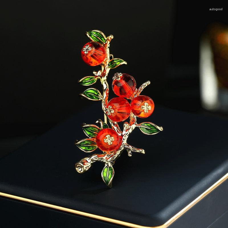 Brooches Retro Creative Design Sense Of High-end Persimmon Brooch