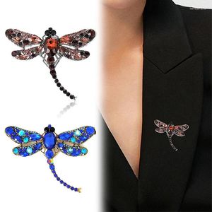 Broches retro kristal vintage libel pin vrouwen grote insectenbroche mode jurk jas accessoires schattig sieraden cadeau