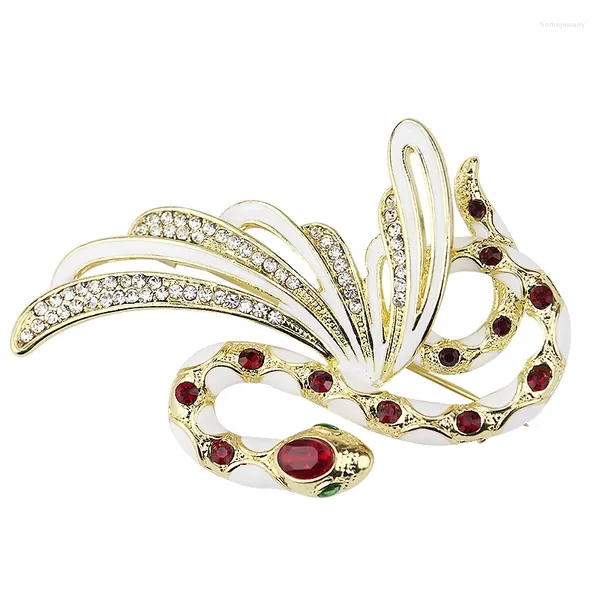 Brooches Retro Fashion Red Crystal Rinaste Snake Broche Art Style Animal Pin Pendant Cadeau pour copine Jewelry Accessoires