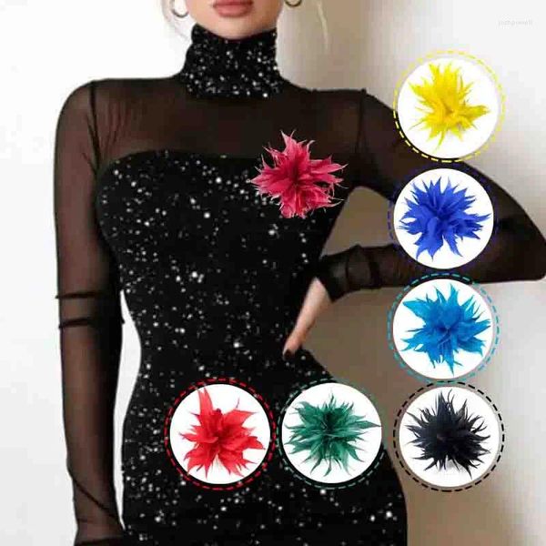 Broches Rétro Plume Broche Écharpe Clip Bijoux À Bricoler Soi-Même Femmes Vêtements Décor Attrayant Robe De Soirée Banquet Accessoires Plusieurs Couleurs