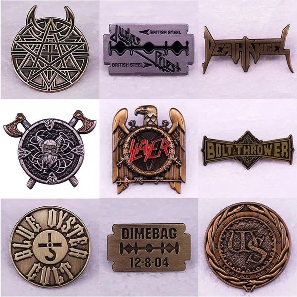 Broches Retro Rock Band Broche Colección De Música Insignia De Metal Joyería De Moda Mochila Accesorios Regalos