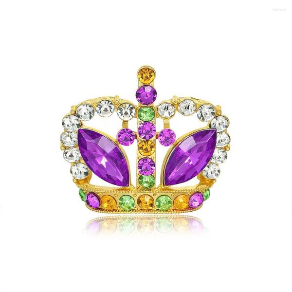 Broches Strass Couronne Pour Femmes De Luxe Multi Couleur Année Cadeaux Corsage Alliage Broche Vêtements Accessoires Bijoux