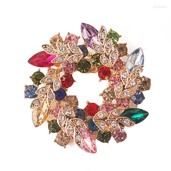 Brooches Rhingestone Crystal Flower Unisexe Femmes et hommes Brooch Pin Col de bijoux