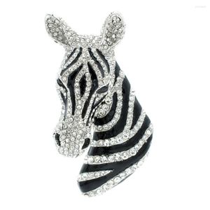 Broches Rhinestone Crystals Zebra Head Broche Pins Broach Women Sieraden Accessoires FA5065